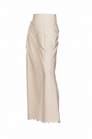 Linen Blend Flowy Tie-Shoulder Set