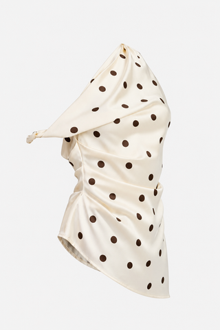 Asymmetric Polka Dot Tunic Top