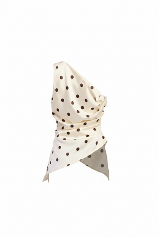 Asymmetric Polka Dot Tunic Top