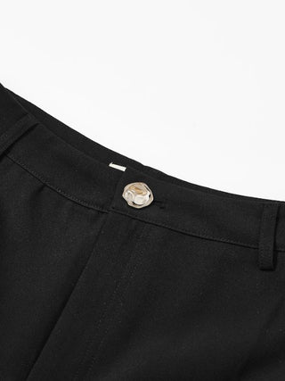 Ruffle Wide-leg Woven Pants