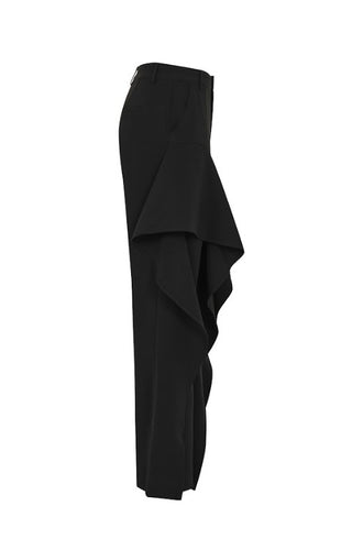 Ruffle Wide-leg Woven Pants