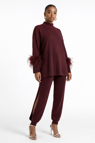Soho Feather Knit Pants Set