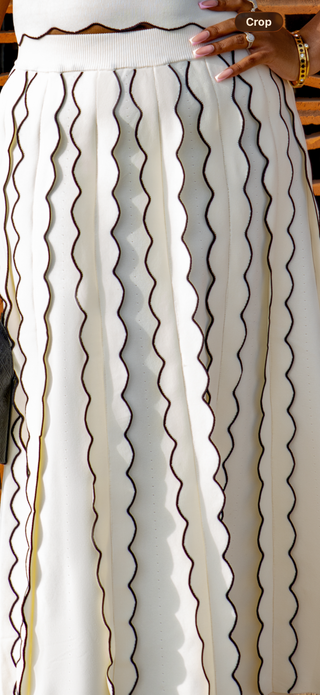 Scallop Pleated Skirt Set