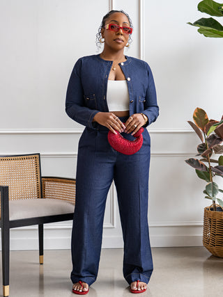 Denim Luxe Tailored Set