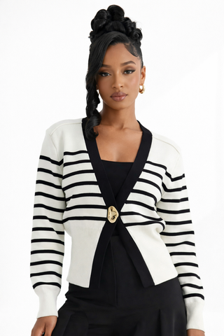 Sculpted Button Knit Cardigan