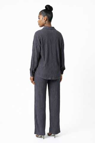 Crinkled Plisse Pants Set