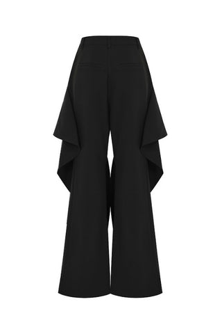 Ruffle Wide-leg Woven Pants